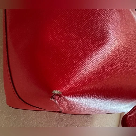 Coach Reversible Red and Pink Floral Tote Bag with wristlet. - Picture 10 of 16